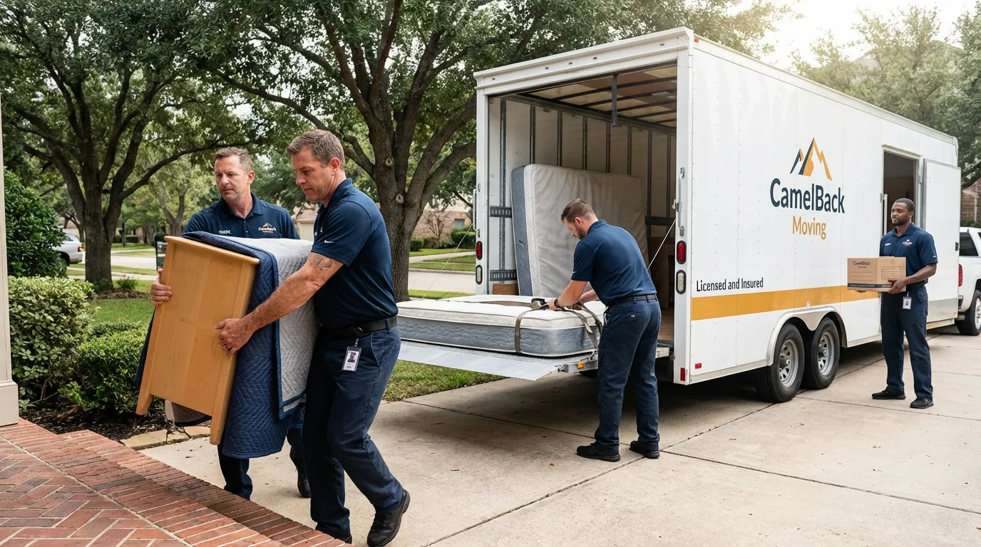 Crew loading residential truck for cross-state move from Campbelltown, PA