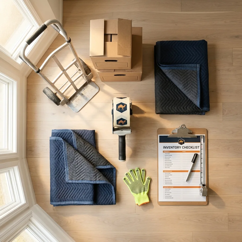 Professional moving supplies and packing materials layout for Campbelltown residential relocations